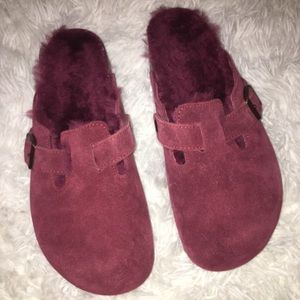 birkenstock boston shearling bordeaux